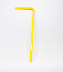 yellow Straw on white background