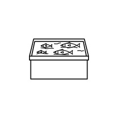 frozen fish counter icon. Hypermarket and goods for sale elements. Premium quality graphic design icon. Simple love icon for websites, web design, mobile app, info graphics