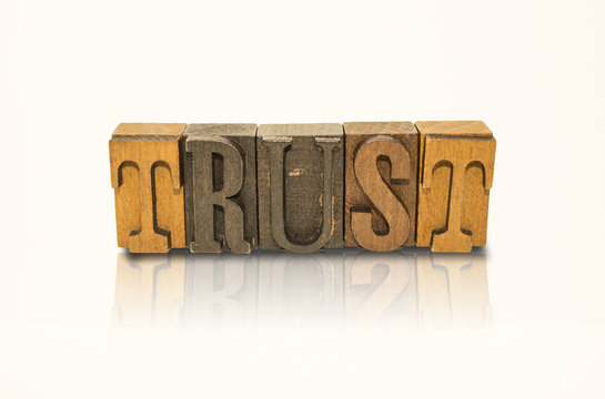 Trust Word Block Letters - Isolated White Background