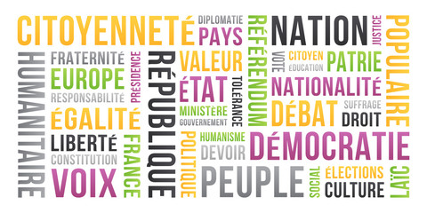 Obraz premium Politique, Citoyen, Élections - Nuage de Mots