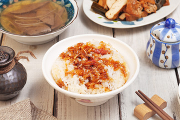 Lard rice is a popular food in Taiwan