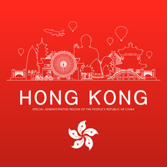 Obraz premium Hong Kong Travel Landmarks.