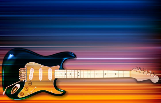 abstract background with electric guitar