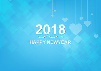 happy new year 2017 on creative blue background