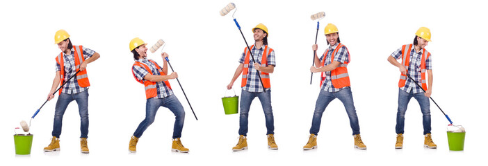 Painter isolated on the white background