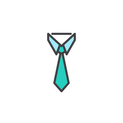 Businessman tie filled outline icon, line vector sign, linear colorful pictogram isolated on white. Necktie and neckcloth symbol, logo illustration. Pixel perfect vector graphics