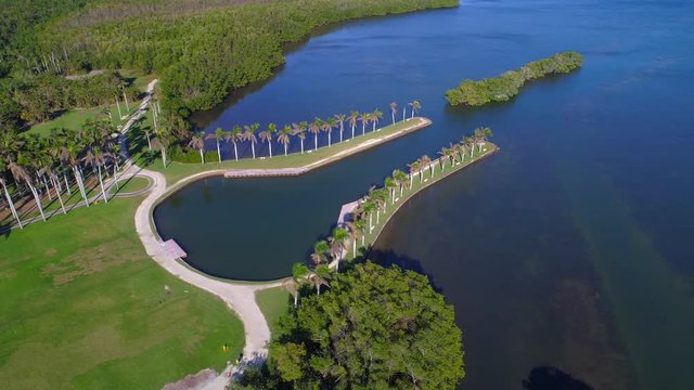 Deering Estate lawn Miami aerial footage