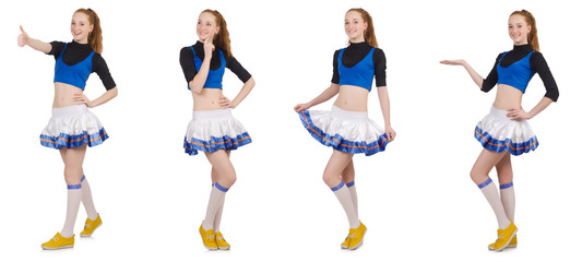 Cheerleader isolated on the white background