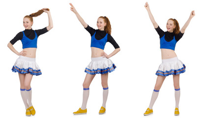 Cheerleader isolated on the white background