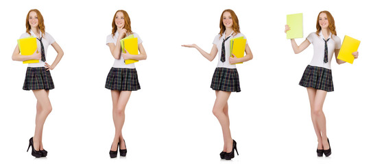 Fototapeta premium Young student isolated on the white
