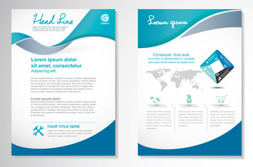 Vector Brochure Flyer design Layout template, size A4, Front page and back page, infographics. Easy to use and edit.