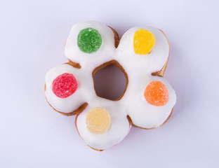 donut or tasty donut on a background.