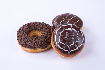 donut or chocolate donut on a background.