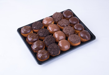 donut or chocolate donut on a background.