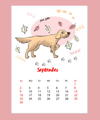  Funny Irish Setter Sketch  Calendar