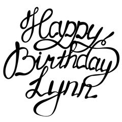 Happy birthday Lynn name lettering