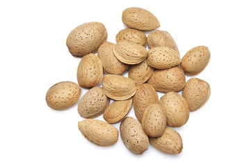 Almonds on white