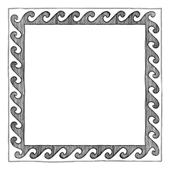 greek frame with wave