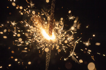 sparks of pyrotechnics