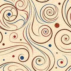 Vector abstract twirls seamless pattern.