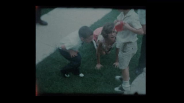 1964 Little boy with vintage Propeller Beanie Hat