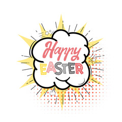 Happy Easter. Hand Drawing Vector Lettering design. Can be used for posters, postcards, prints on clothes.