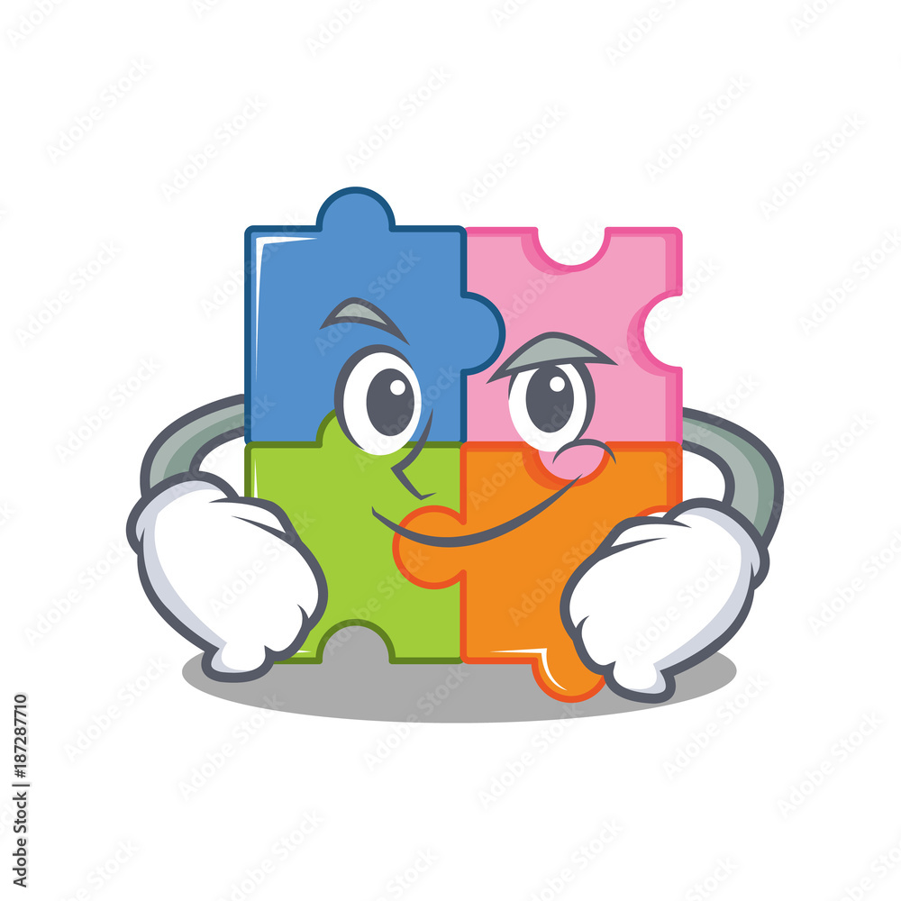 Sticker Smirking puzzle character cartoon style