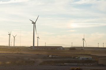 Wind turbines in Zaragoza Spain