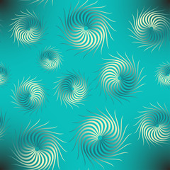 curly stars seamless pattern in blue shades