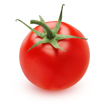 ripe tomato isolated on white background