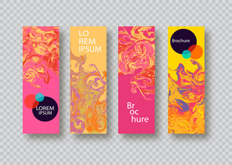 Covers with geometric pattern. Shapes with gradients composition.On a transparent background