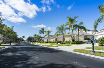 Fototapeta na wymiar Gated community houses in South Florida, United States