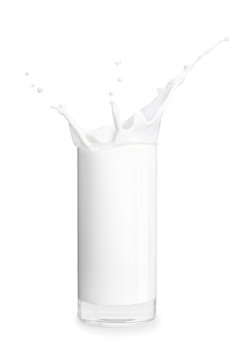 glass of milk with splash