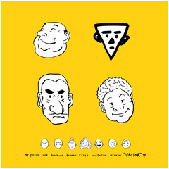 인물의 표정 / 손으로 그린 얼굴 일러스트