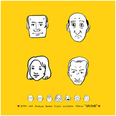 인물의 표정 / 손으로 그린 얼굴 일러스트