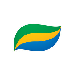 Gabon flag, vector illustration