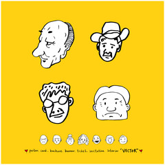 인물의 표정 / 손으로 그린 얼굴 일러스트