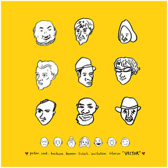 인물의 표정 / 손으로 그린 얼굴 일러스트