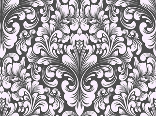 Vector damask seamless pattern element. Classical luxury old fashioned damask ornament, royal victorian seamless texture for wallpapers, textile, wrapping. Exquisite floral baroque template.