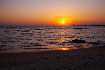 The evening scenery of the sea