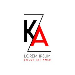 KA logo letter separated by a black zigzag line
