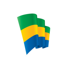 Gabon flag, vector illustration