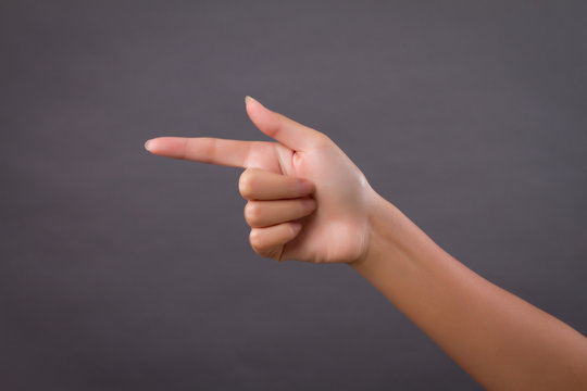 hand showing, pointing up finger