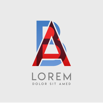 AB logo letters with "blue and red" gradation