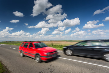 Naklejka premium fast moving car