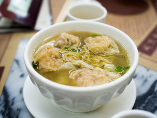 Wanton noodle Hong Kong  style close up
