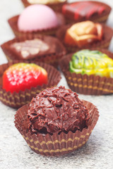 Close up of handmade chocolate candy