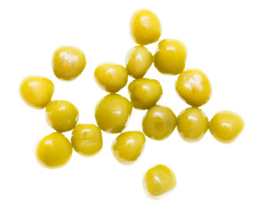 Marinated green peas on a white background