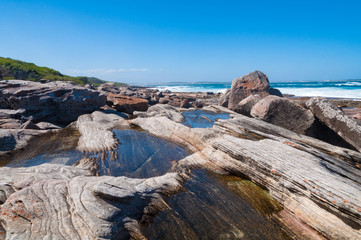 Picturesque rock surface and sea view