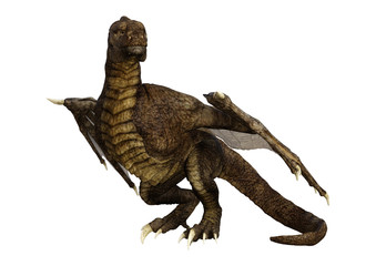 3D Rendering Fantasy Dragon on White